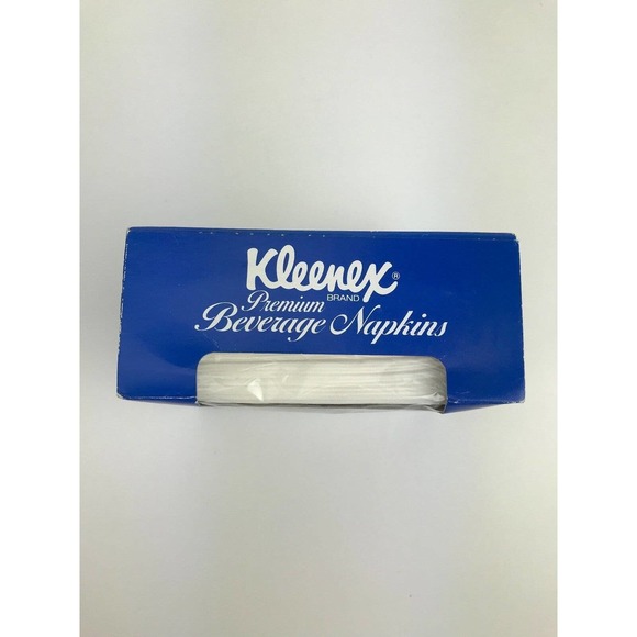 Vintage Box of Kleenex Premium Beverage Napkins 1989 New (old stock) - Picture 5 of 6
